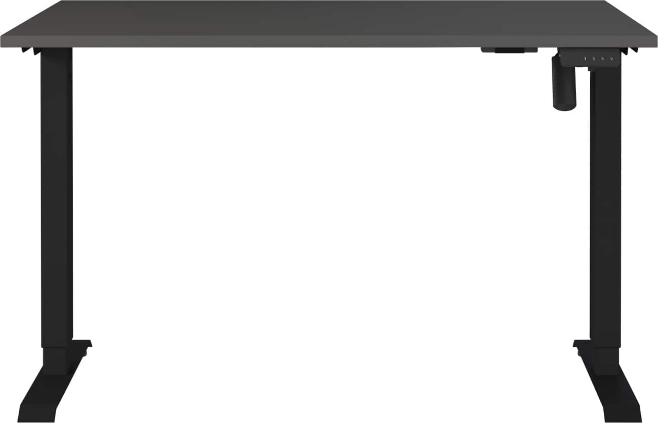 Germania Electronically Height Adjustable Sit Stand Desk Rectangular Graphite T-Foot 1,200 (W) x 800 (D) x 1,200 (H) mm Cardboard Metal