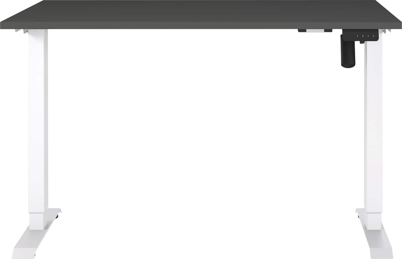 Germania Electronically Height Adjustable Sit Stand Desk Rectangular Graphite T-Foot 1,200 (W) x 800 (D) x 1,200 (H) mm Cardboard Metal
