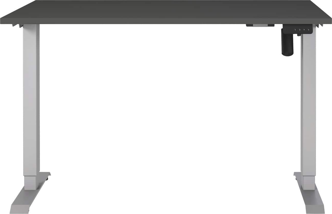 Germania Electronically Height Adjustable Sit Stand Desk Rectangular Graphite T-Foot 1,200 (W) x 800 (D) x 1,200 (H) mm Cardboard Metal