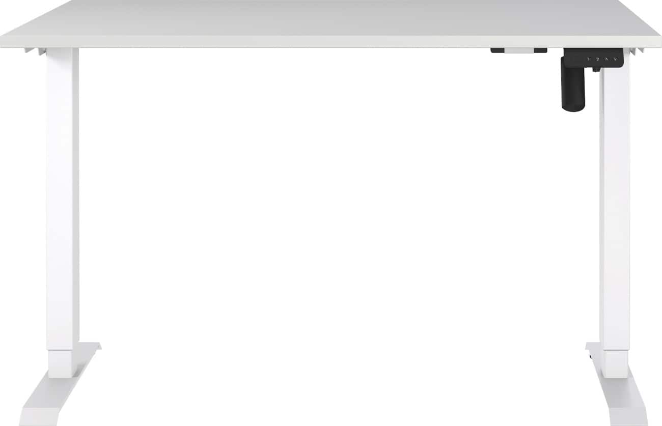 Germania Electronically Height Adjustable Sit Stand Desk Rectangular Lightgrey T-Foot 1,200 (W) x 800 (D) x 1,200 (H) mm Cardboard Metal