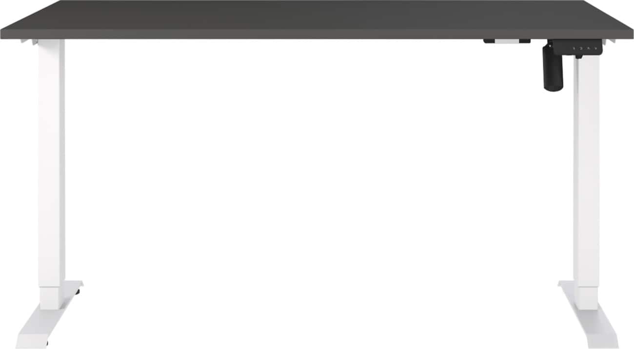 Germania Electronically Height Adjustable Sit Stand Desk Rectangular Graphite T-Foot 1,400 (W) x 800 (D) x 1,200 (H) mm Cardboard Metal