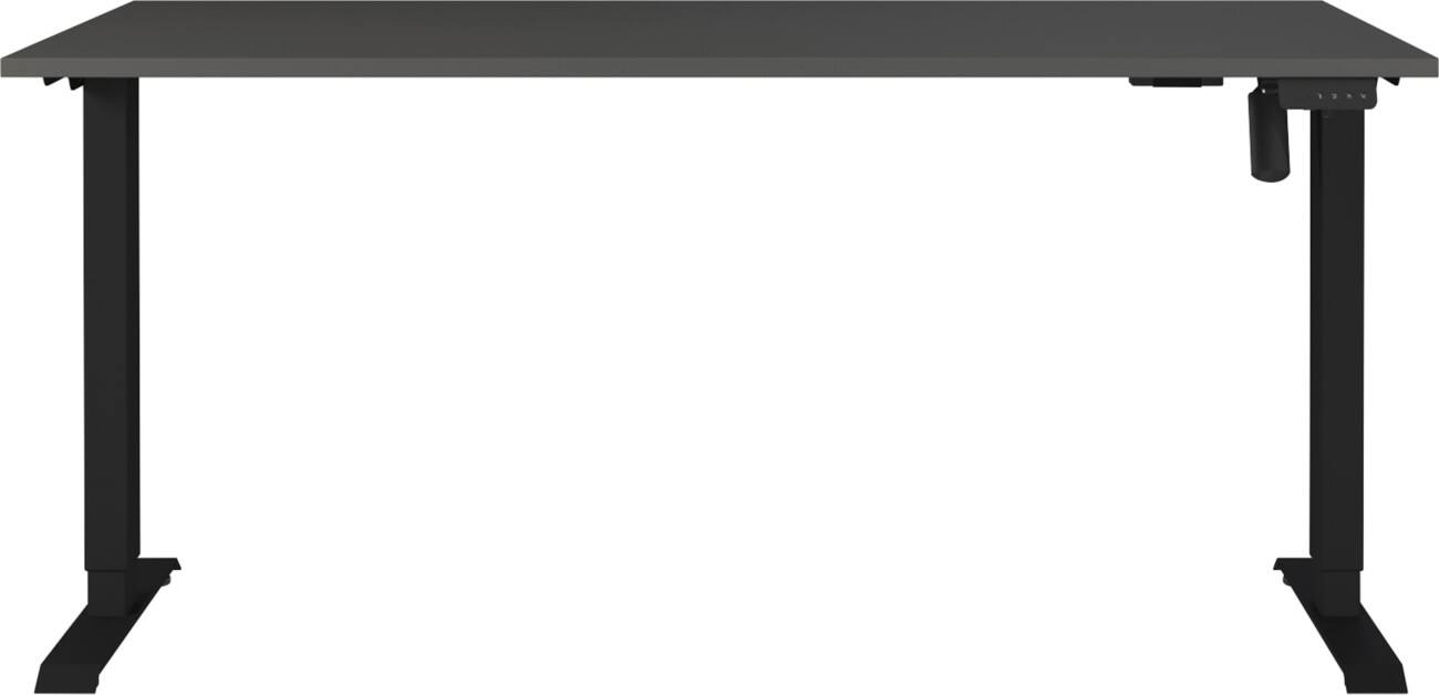 Germania Electronically Height Adjustable Sit Stand Desk Rectangular Graphite T-Foot 1,600 (W) x 800 (D) x 1,200 (H) mm Cardboard Metal