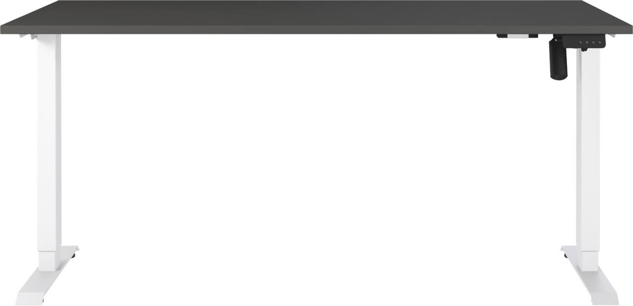 Germania Electronically Height Adjustable Sit Stand Desk Rectangular Graphite T-Foot 1,600 (W) x 800 (D) x 1,200 (H) mm Cardboard Metal