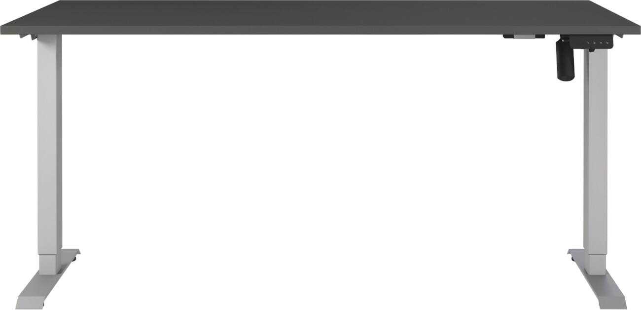Germania Electronically Height Adjustable Sit Stand Desk Rectangular Graphite T-Foot 1,600 (W) x 800 (D) x 1,200 (H) mm Cardboard Metal