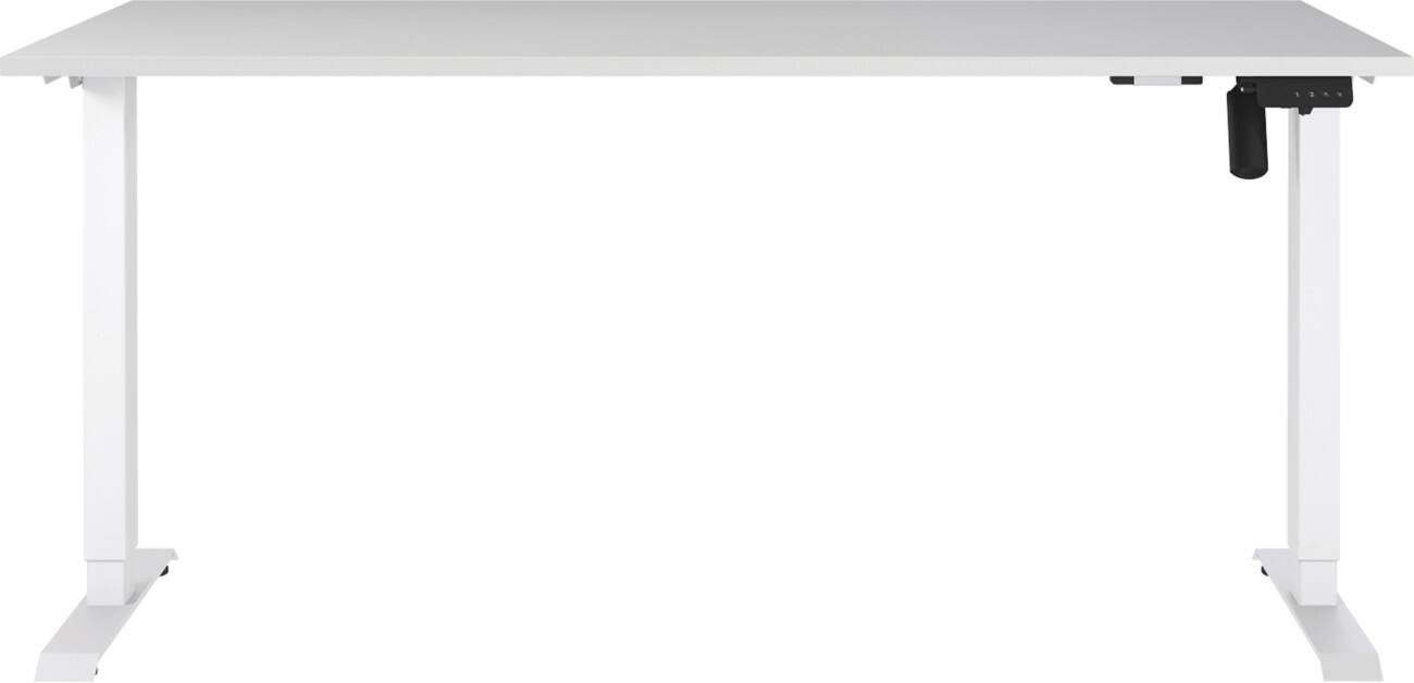 Germania Electronically Height Adjustable Sit Stand Desk Rectangular Lightgrey T-Foot 1,600 (W) x 800 (D) x 1,200 (H) mm Cardboard Metal