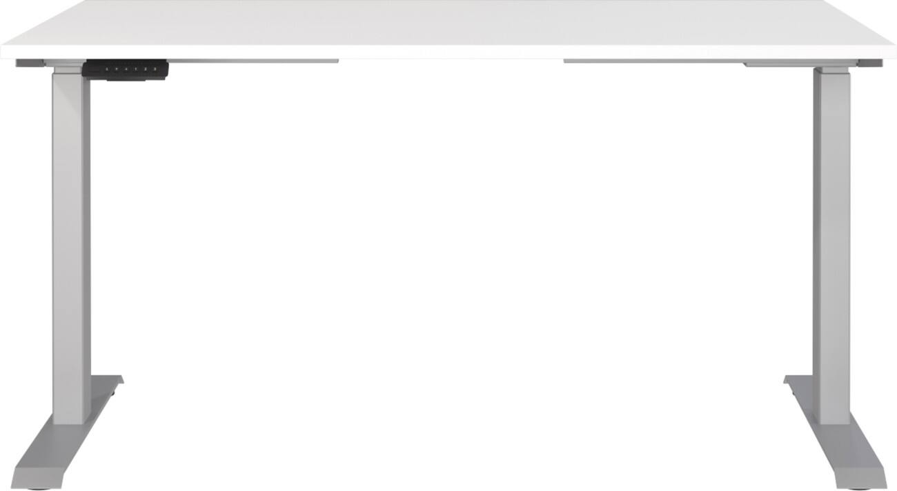 Germania Electronically Height Adjustable Sit Stand Desk Rectangular White T-Foot 1,400 (W) x 800 (D) x 1,200 (H) mm Cardboard Metal
