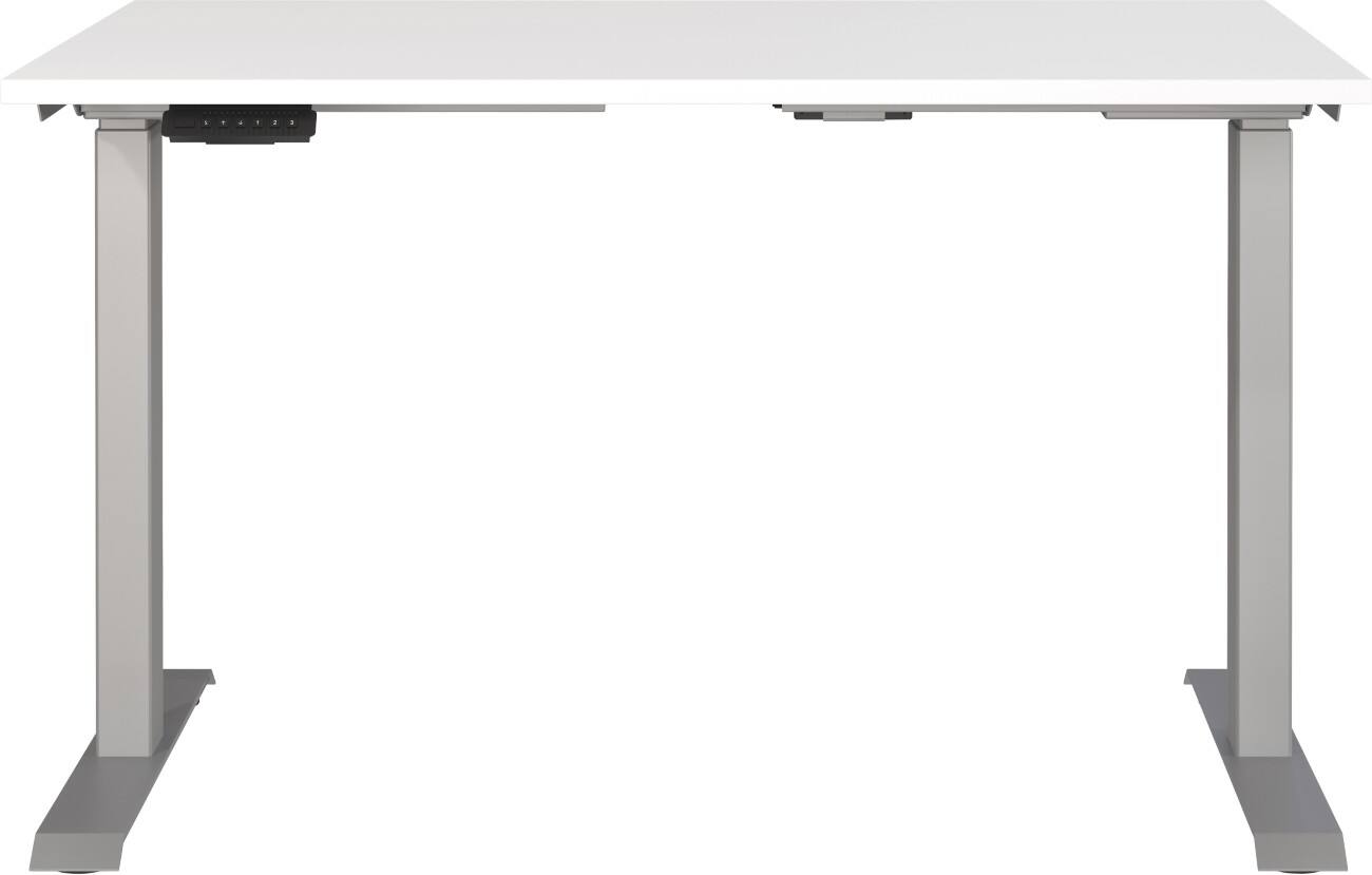 Germania Electronically Height Adjustable Sit Stand Desk Rectangular White T-Foot 1,200 (W) x 800 (D) x 1,200 (H) mm Cardboard Metal