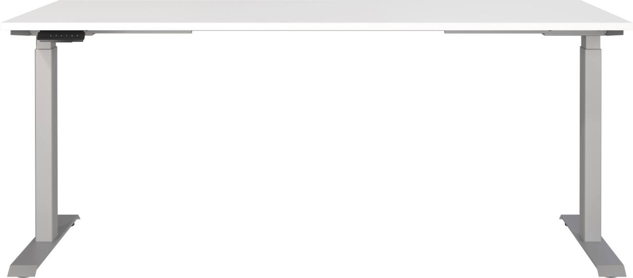 Germania Electronically Height Adjustable Sit Stand Desk Rectangular White T-Foot 1,800 (W) x 800 (D) x 1,200 (H) mm Cardboard Metal