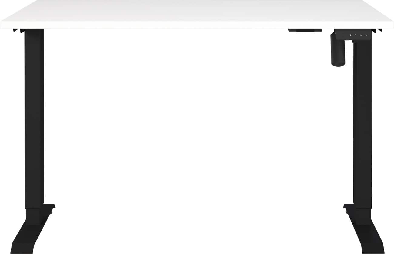 Germania Electronically Height Adjustable Sit Stand Desk Rectangular White T-Foot 1,200 (W) x 800 (D) x 1,200 (H) mm Cardboard Metal