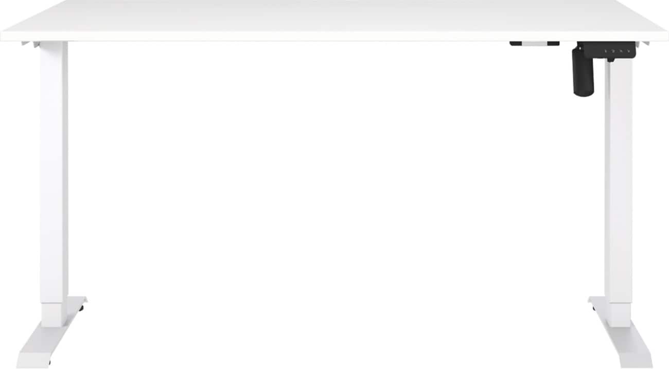 Germania Electronically Height Adjustable Sit Stand Desk Rectangular White T-Foot 1,400 (W) x 800 (D) x 1,200 (H) mm Cardboard Metal