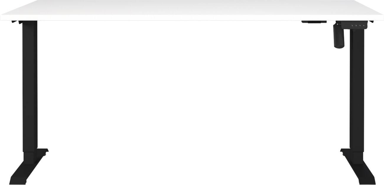 Germania Electronically Height Adjustable Sit Stand Desk Rectangular White T-Foot 1,600 (W) x 800 (D) x 1,200 (H) mm Cardboard Metal
