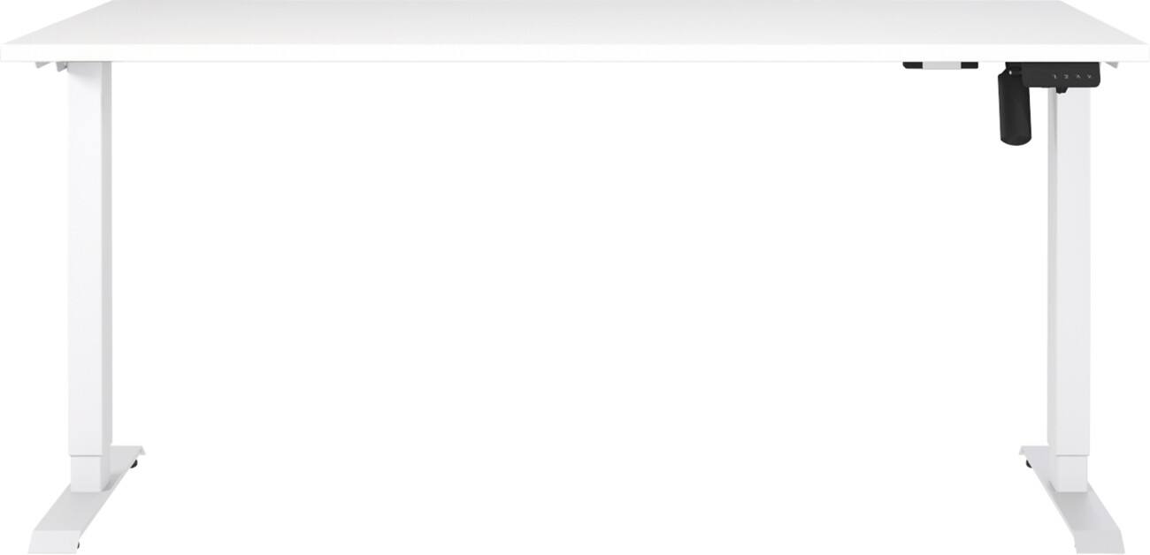 Germania Electronically Height Adjustable Sit Stand Desk Rectangular White T-Foot 1,600 (W) x 800 (D) x 1,200 (H) mm Cardboard Metal