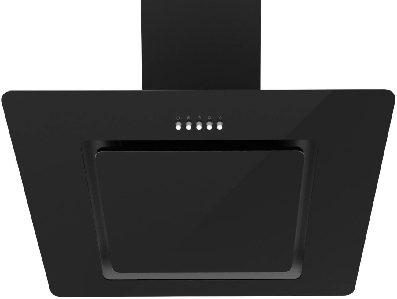 Statesman 60cm Angled Chimney Cooker Hood Black Glass