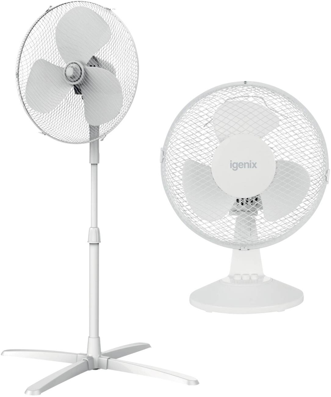 Igenix Height Adjustable Fan Main 3 125 cm White FANPK21 40.64 cm