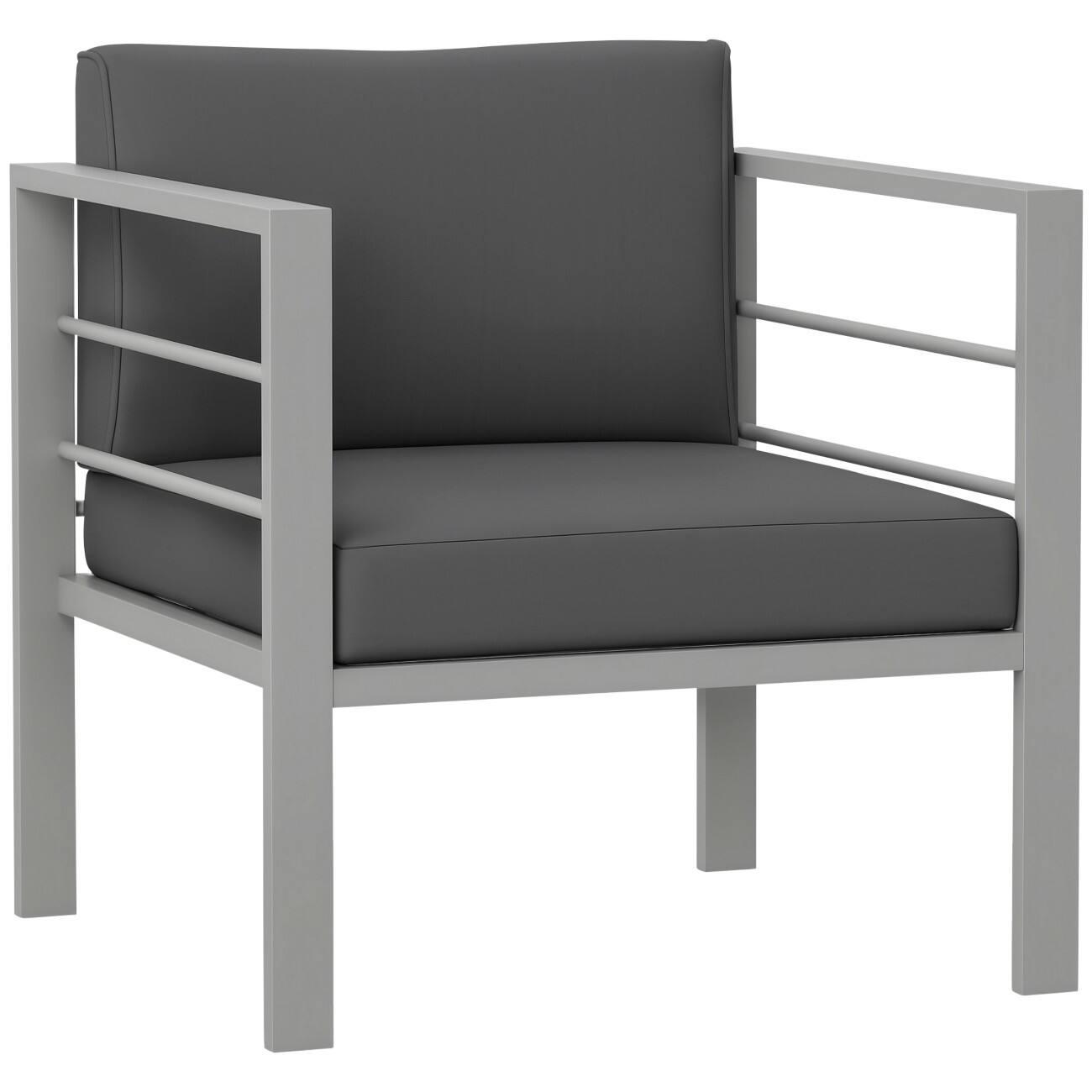 OutSunny Garden Chair PL (Polyester) 680 x 660 x 640 mm Grey Outdoor