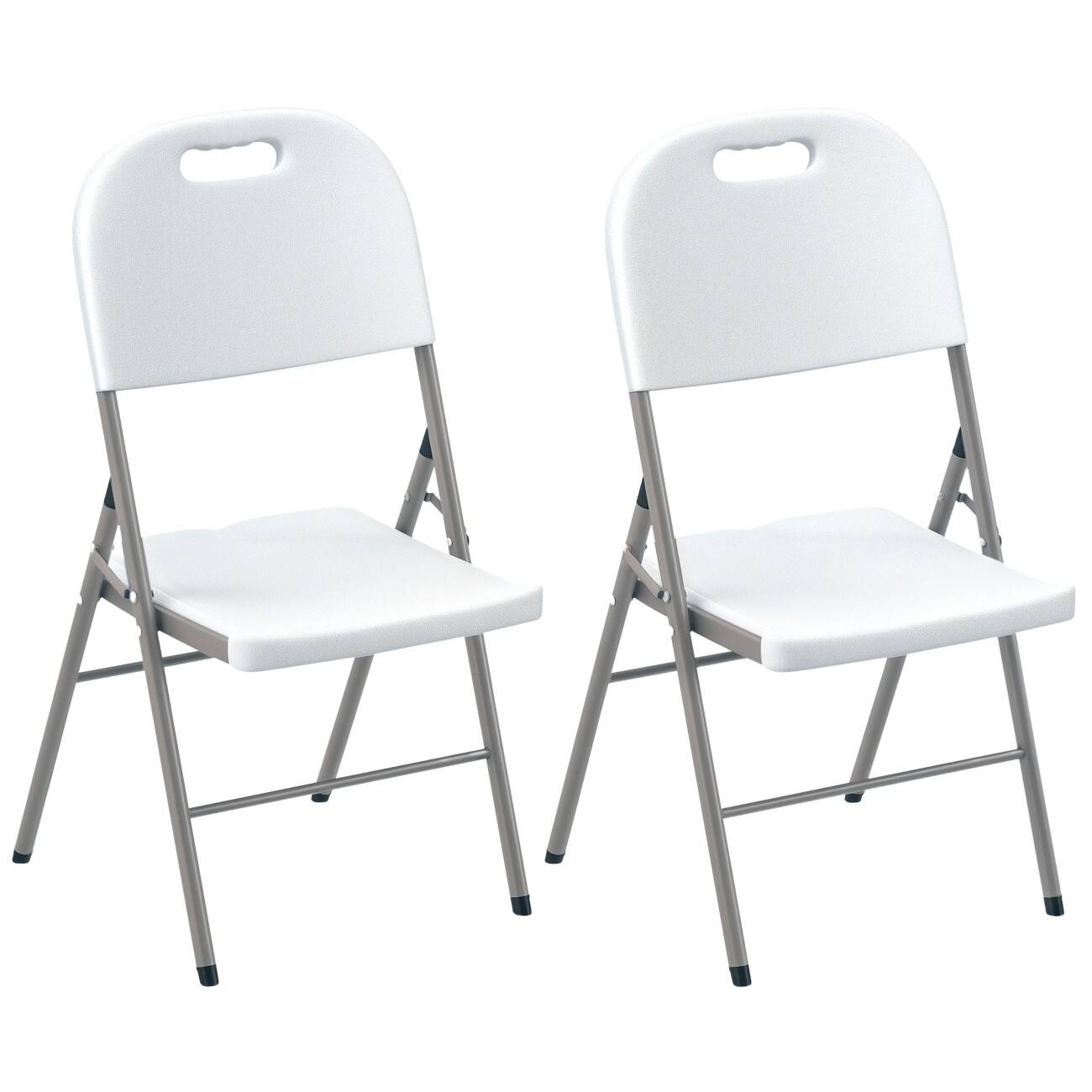 OutSunny Garden Furniture Set Steel, HDPE 540 x 470 x 860 mm White Outdoor 2 Pieces