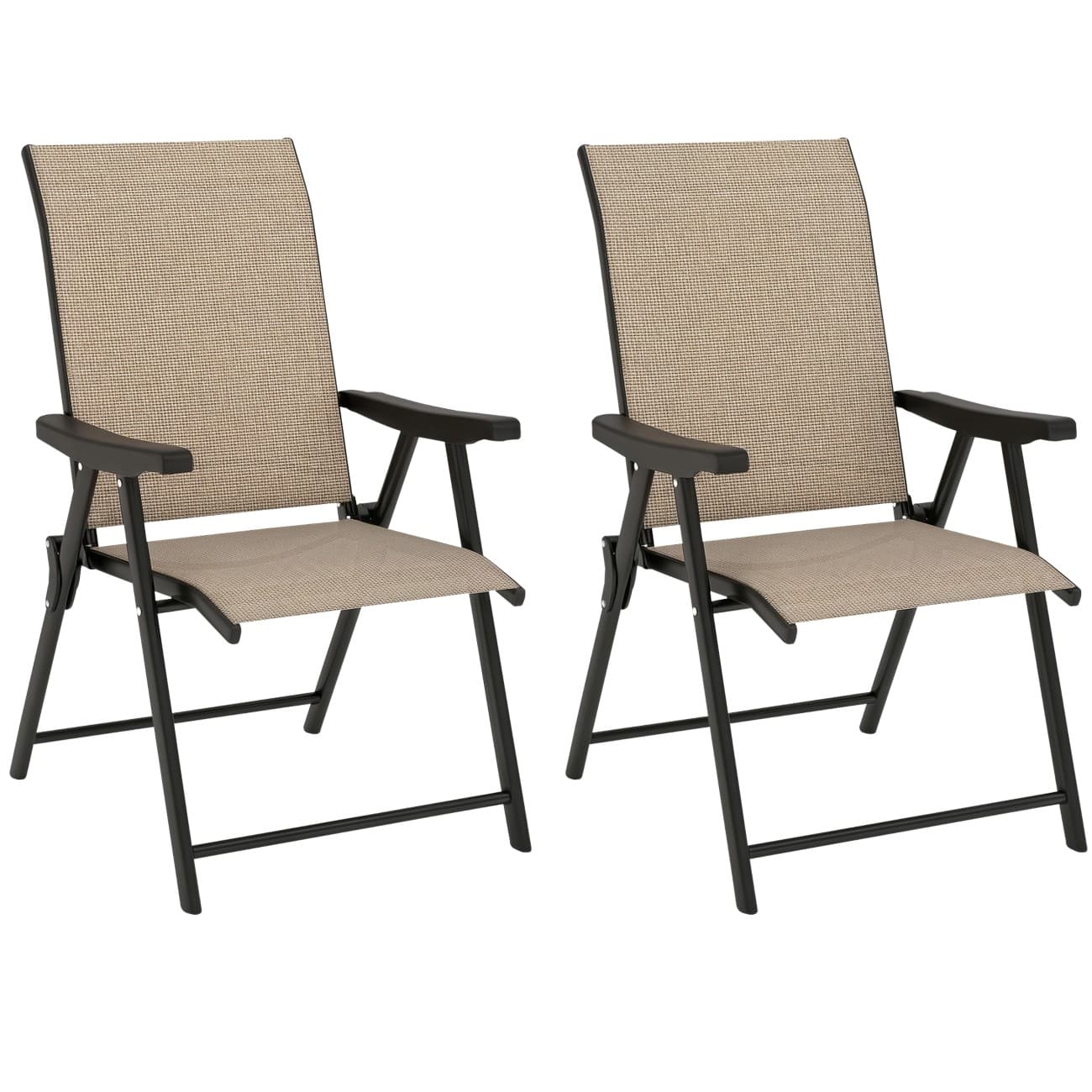 OutSunny Garden Furniture Set Mesh, Steel 560 x 730 x 970 mm Brown Outdoor 2 Pieces