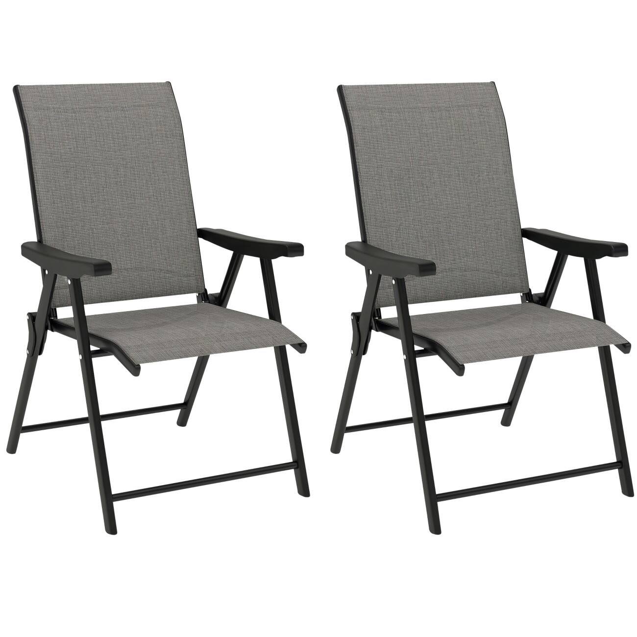 OutSunny Garden Furniture Set Mesh, Steel 560 x 730 x 970 mm Black,Grey Outdoor 2 Pieces