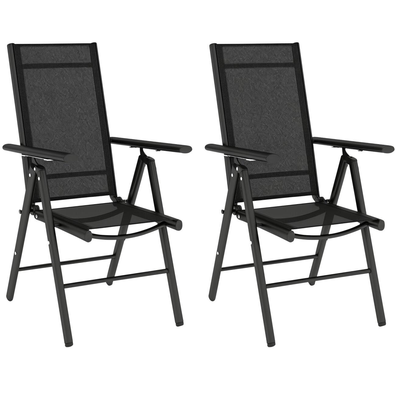 OutSunny Garden Furniture Set Aluminium, Mesh 540 x 670 x 1,080 mm Black Outdoor 2 Pieces