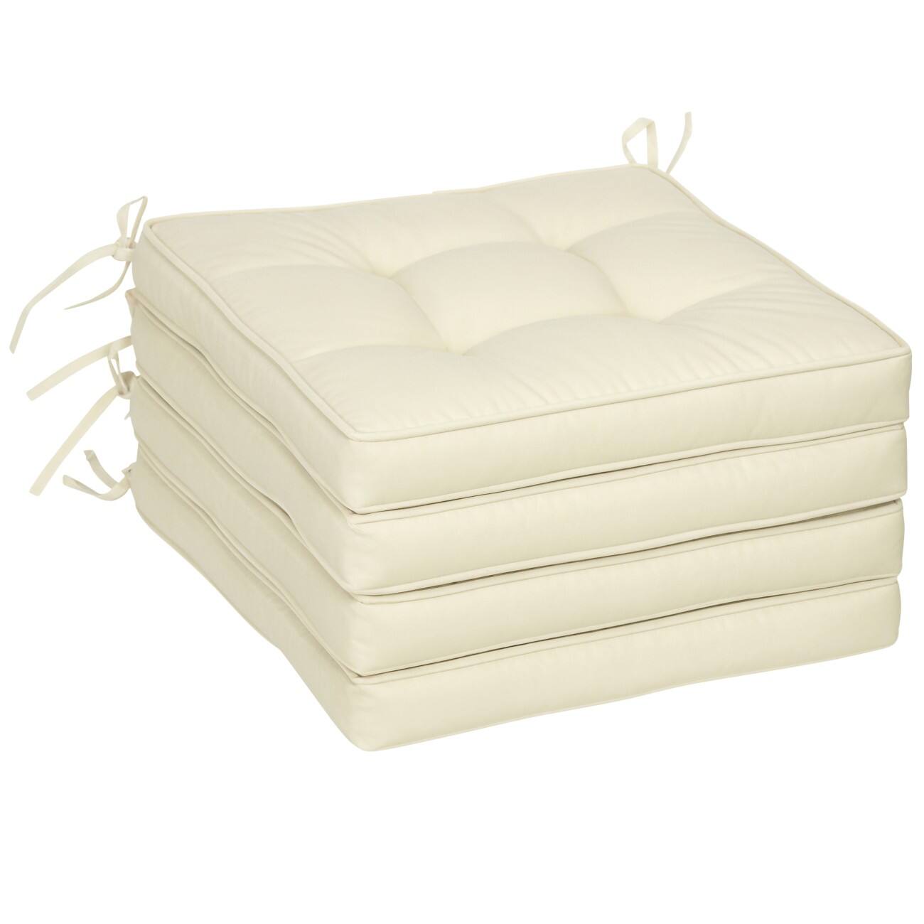 OutSunny Seat Cushion Cream 84G-017V70CW 4 Pieces