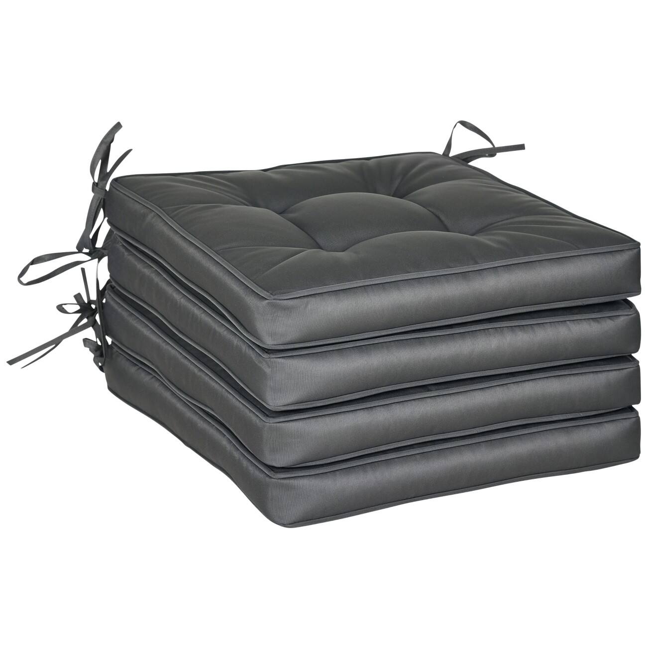 OutSunny Seat Cushion Grey 84G-017V70GY 4 Pieces