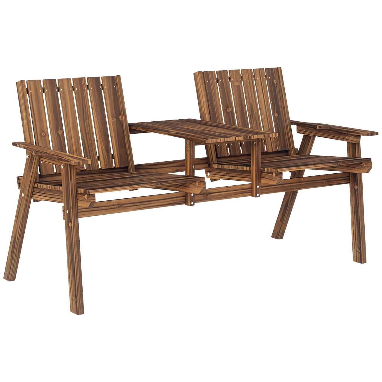 OutSunny Bench 1,520 x 700 x 83000 mm Fir Wood Brown Outdoor