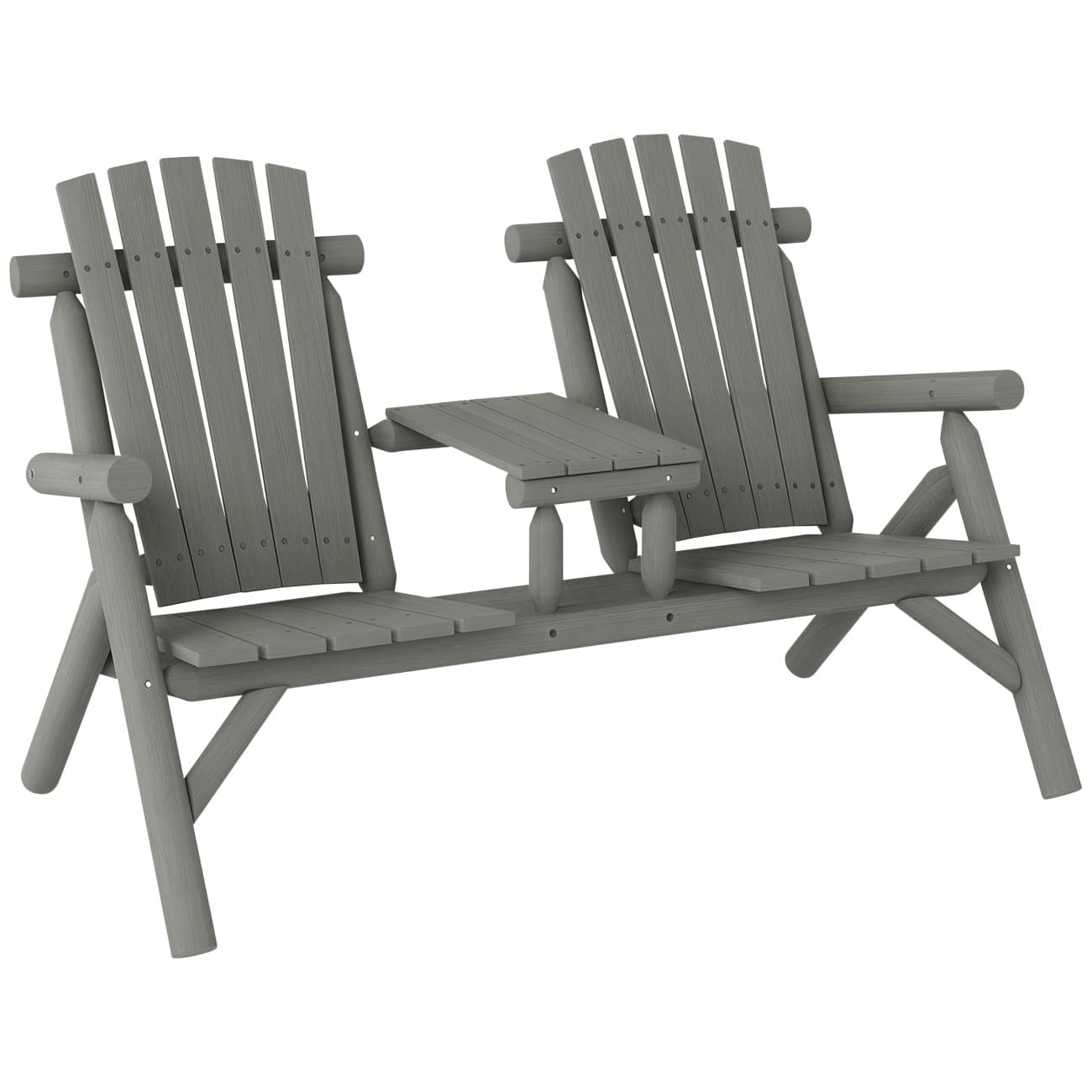 OutSunny Bench 1,570 x 880 x 103,000 mm Fir Wood Grey Outdoor