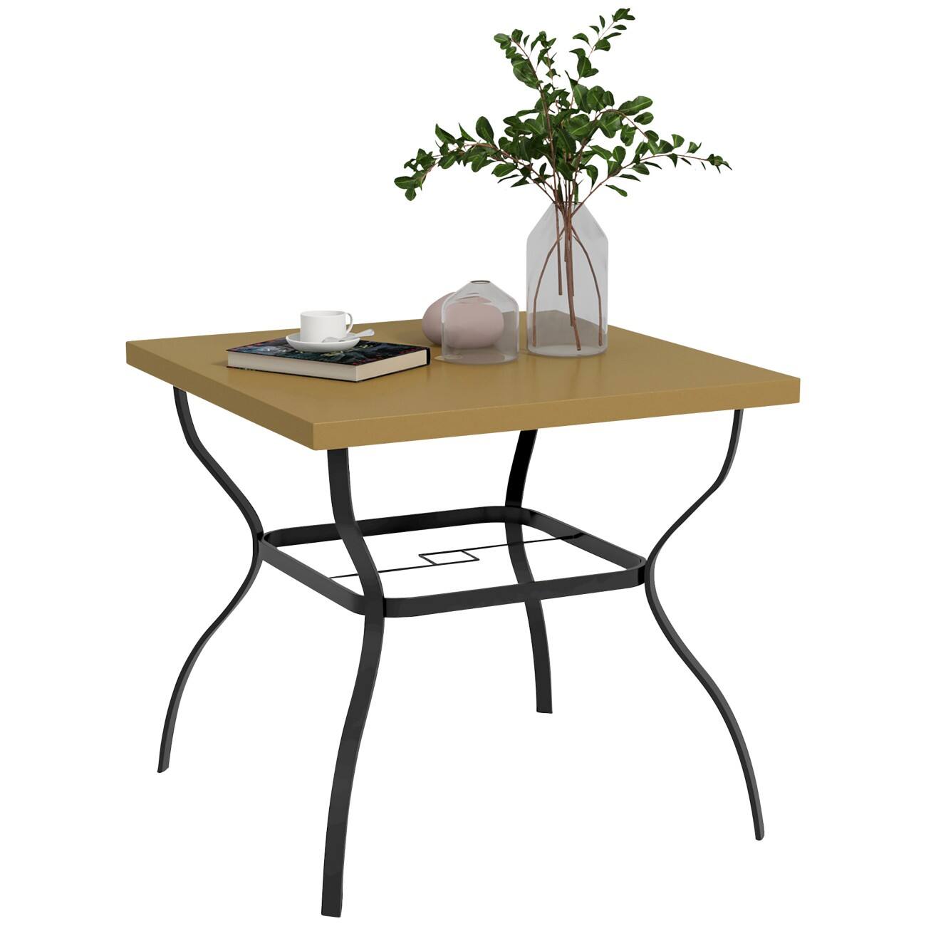 OutSunny Dining Table Steel 800 x 800 x 740 mm