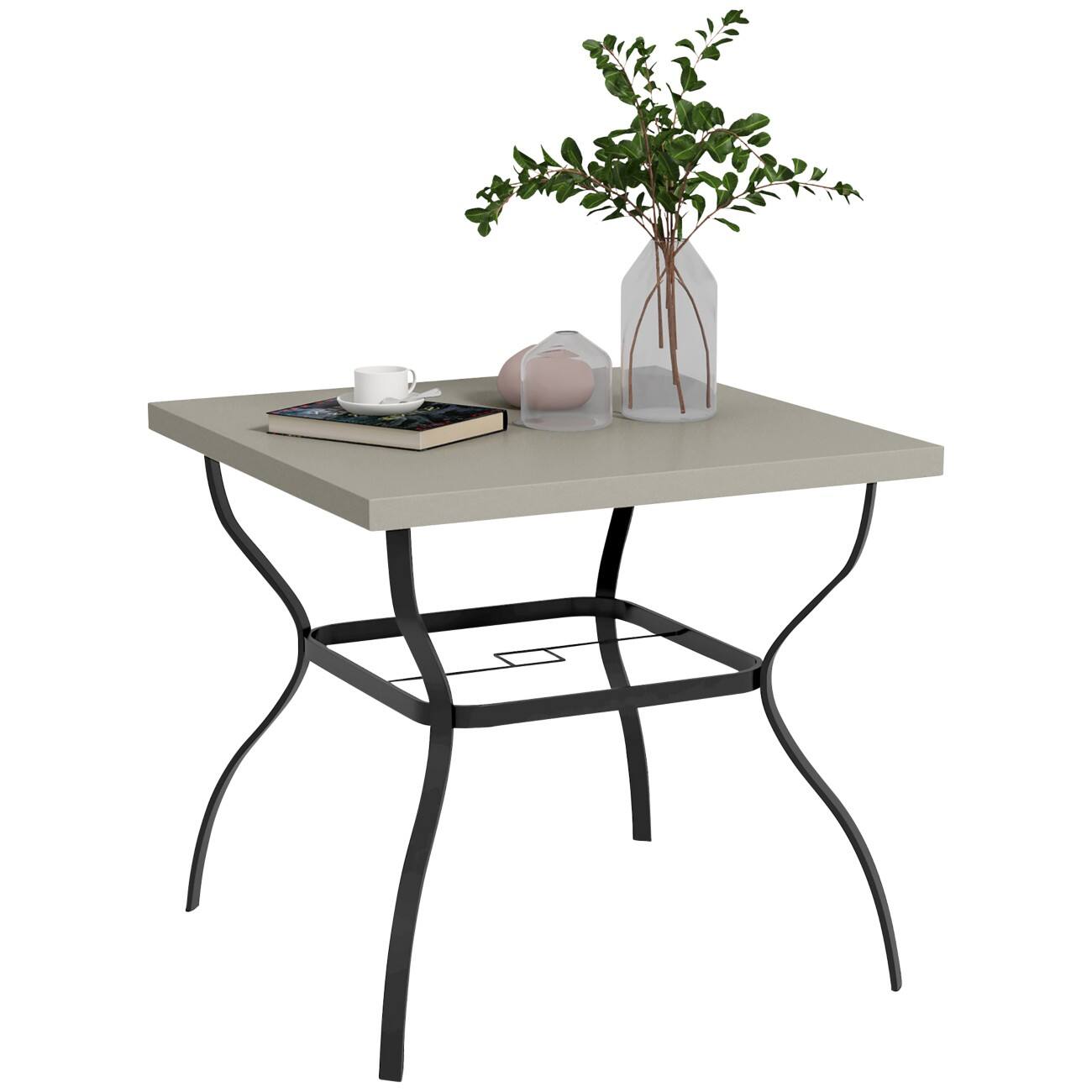 OutSunny Dining Table Steel 800 x 800 x 740 mm