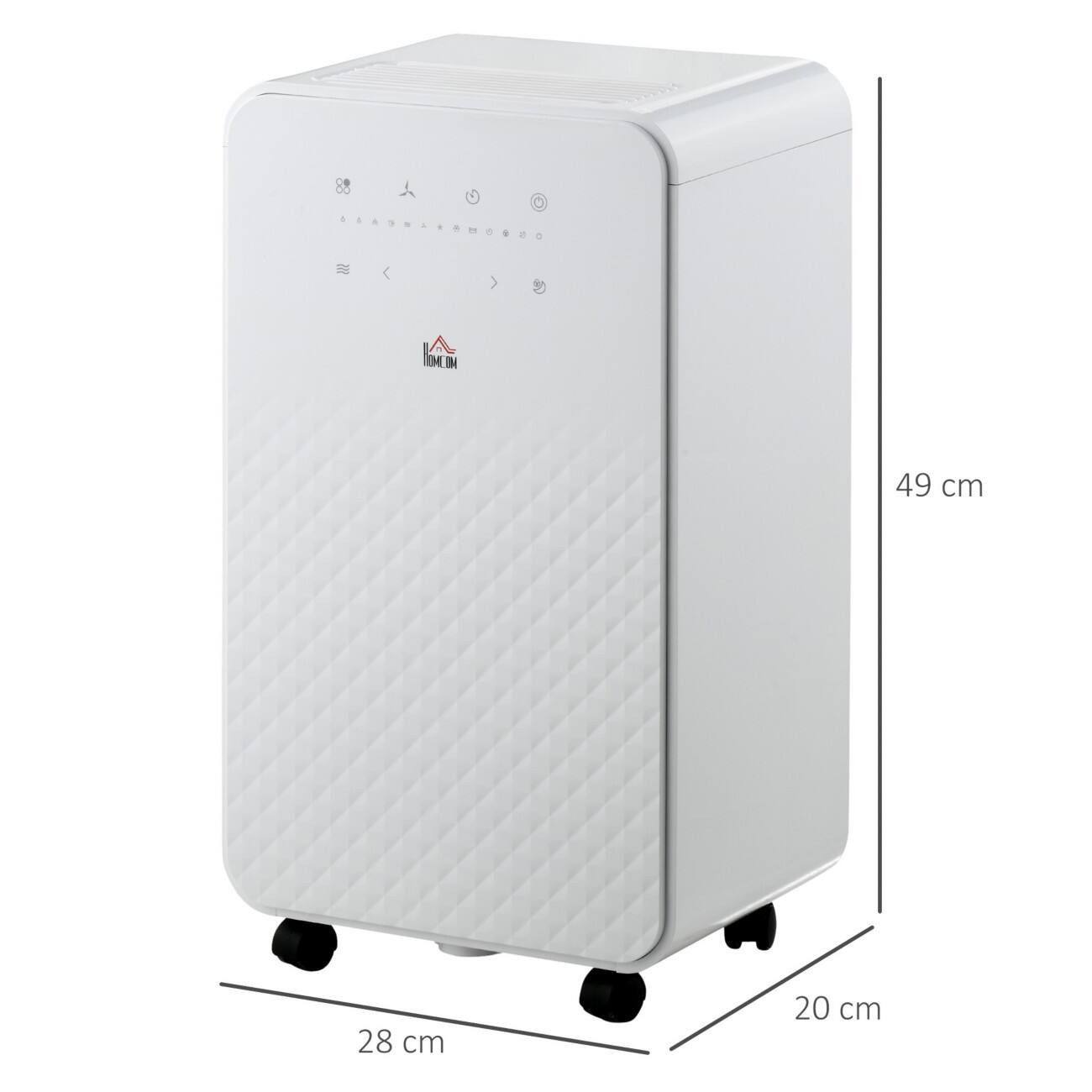 HOMCOM Portable Dehumidifier with Air Purifier Filter 10L White 821-027V70WT