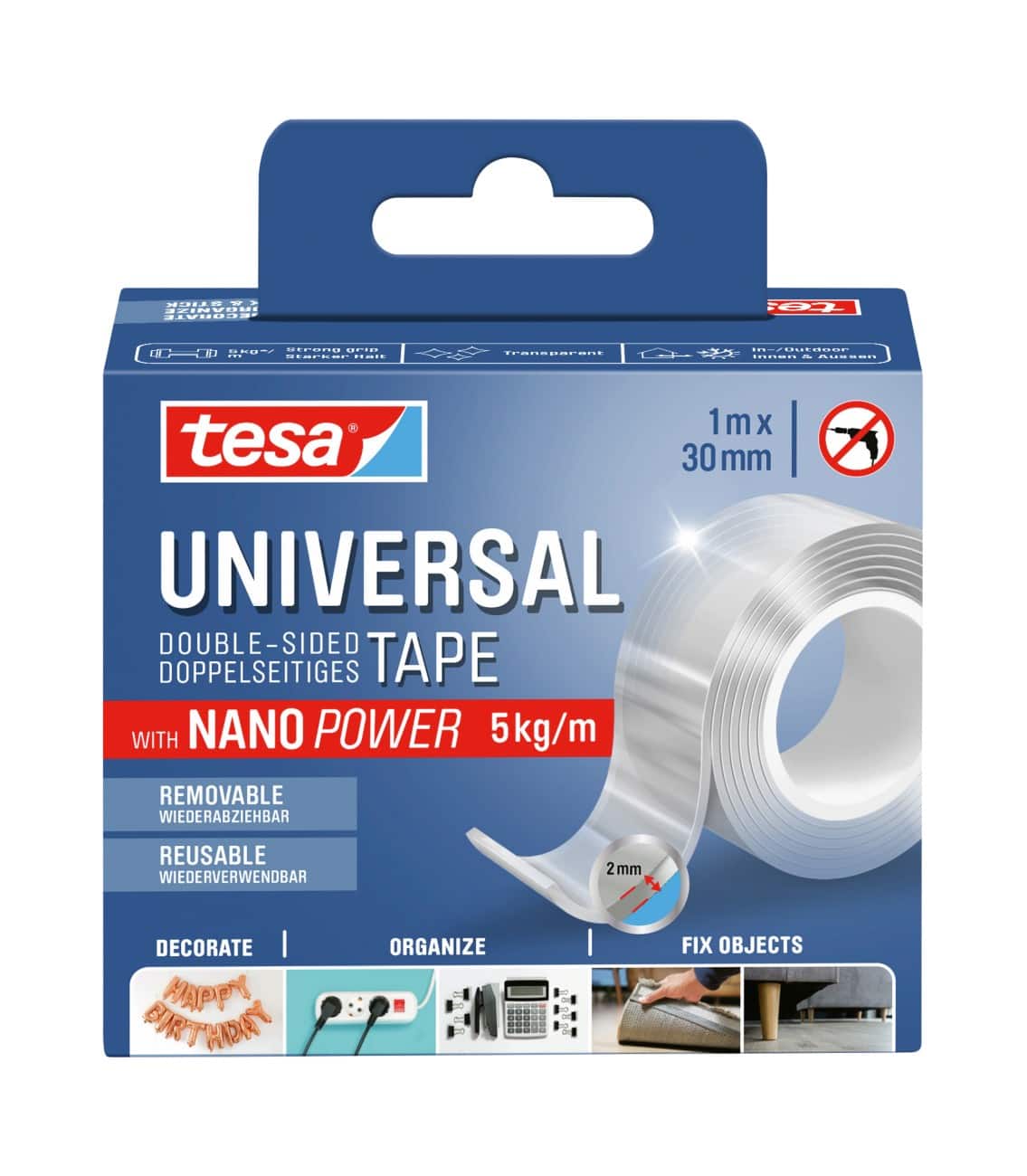 tesa Double Sided Tape Transparent 35 mm (W) x 0.085 m (L) N/A