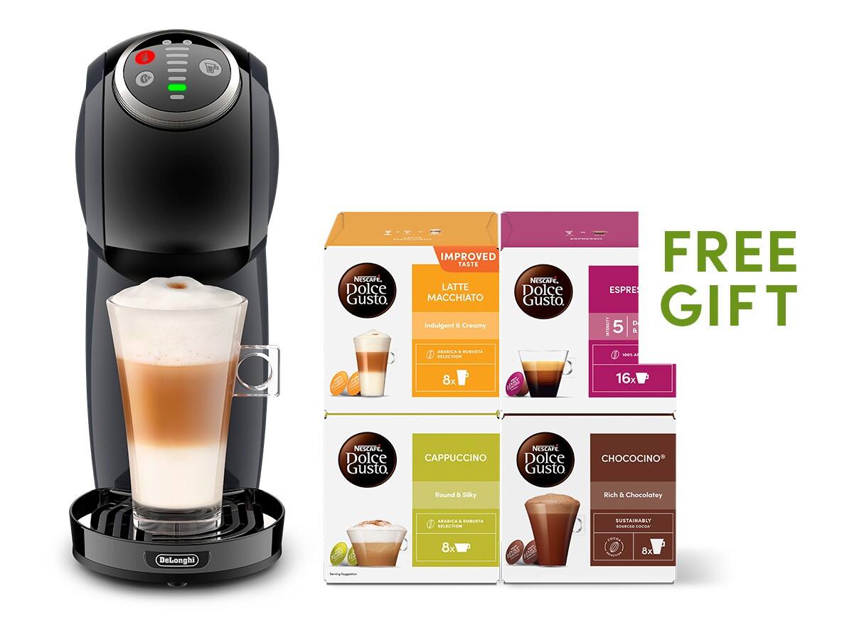 NESCAFÉ Dolce Gusto Genio S Plus Coffee Pod Machine 0.8 L Aluminium Grey + Coffee Pods