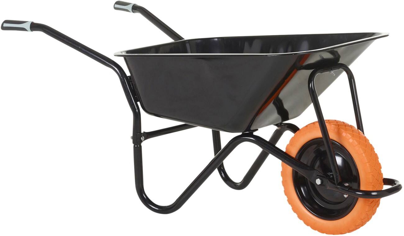 OLYMPUS Wheelbarrow Steel 59 x 130 x 66 cm Black