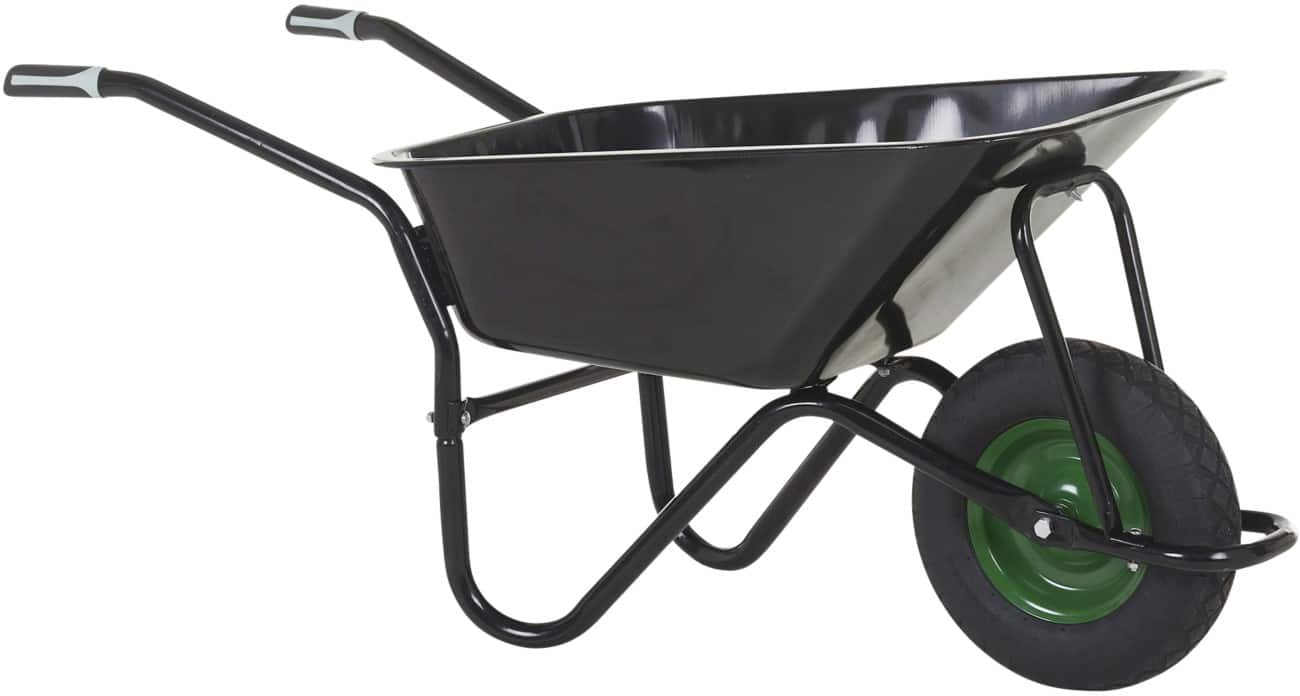 OLYMPUS Wheelbarrow Steel 59 x 130 x 66 cm Black