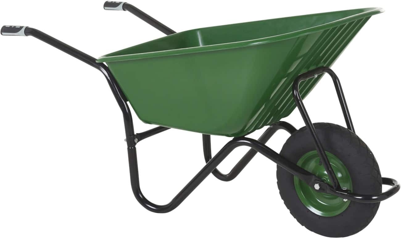 OLYMPUS Wheelbarrow Steel 59 x 135 x 66 cm Black, Green