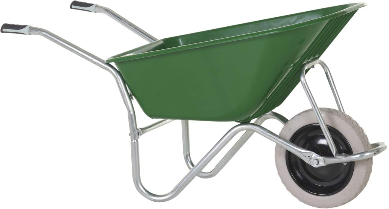 OLYMPUS Wheelbarrow Steel 59 x 135 x 66 cm Green, Silver