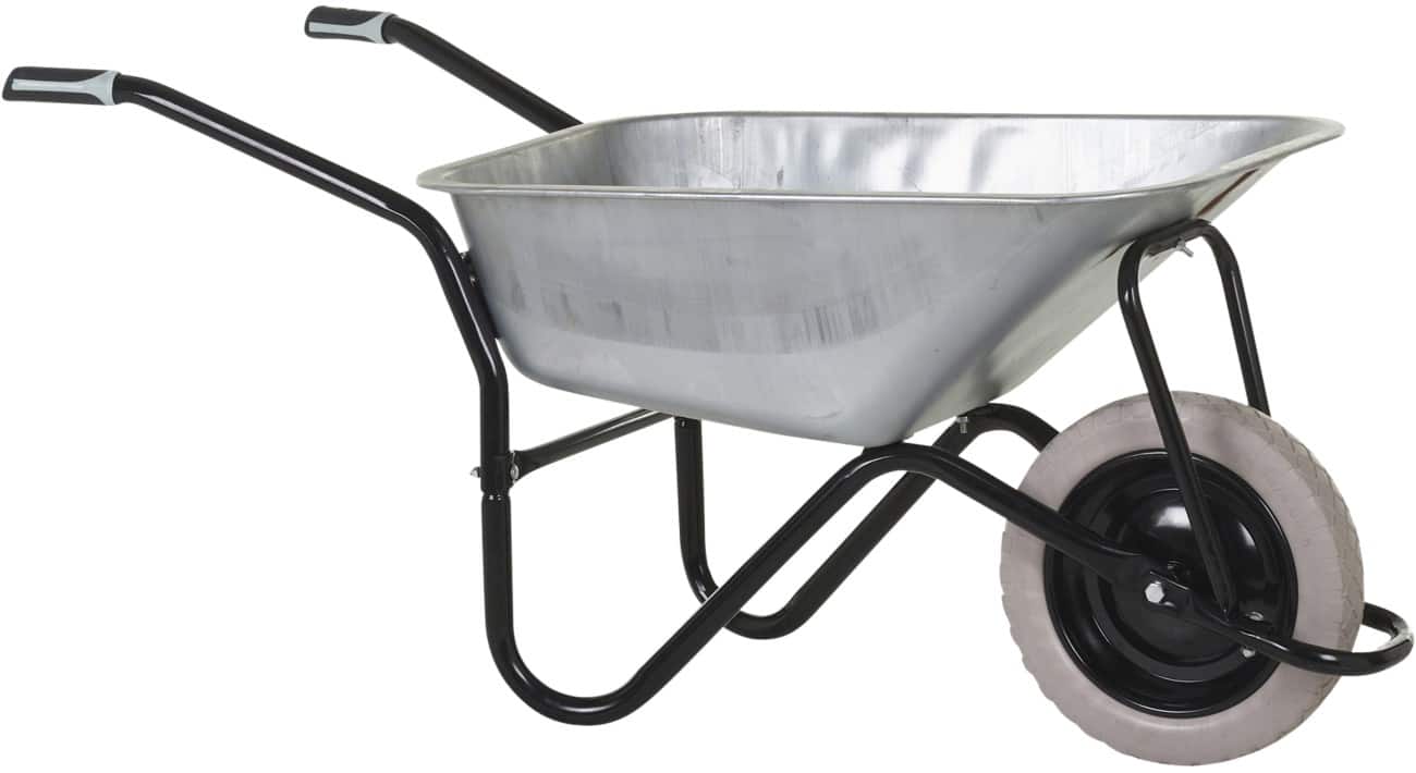 OLYMPUS Wheelbarrow Steel 59 x 130 x 66 cm Black, Silver