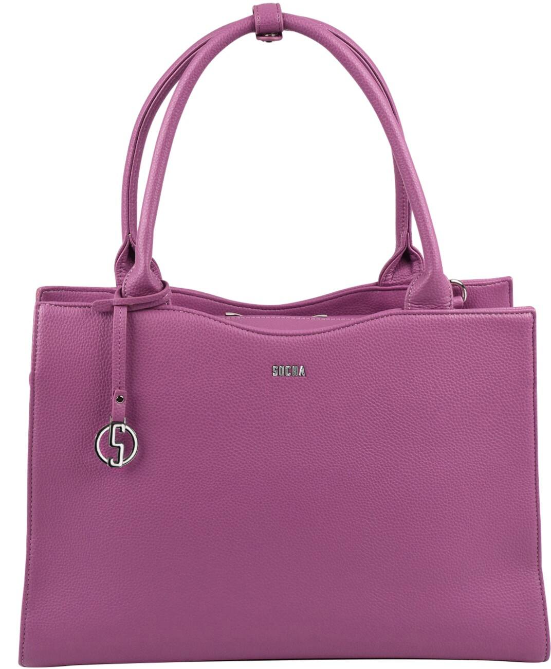 SOCHA Laptop Bag for women 15.6 inch removable laptop compartment Passion Flower Purple