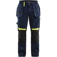 BLÅKLÄDER Trousers 15551860 Cotton, PL (Polyester) Dark Navy Blue, Yellow Size 33L