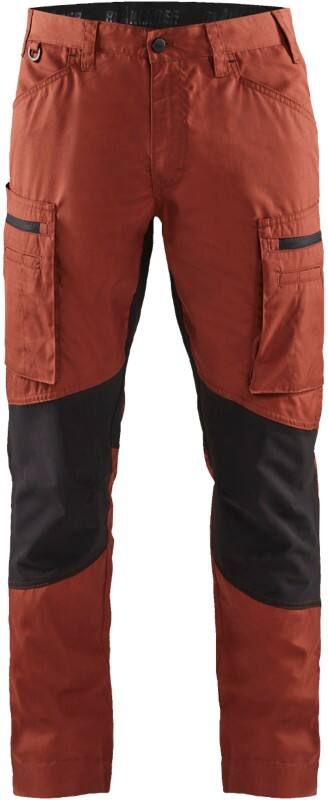 BLÅKLÄDER Trousers 14591845 Cotton, PL (Polyester) Black, Burnt Red Size 44R