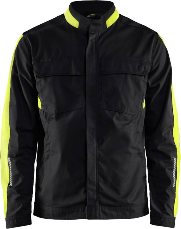 BLÅKLÄDER Jacket 44441832 Cotton, Elastolefin, PL (Polyester) Black, Yellow Size XS