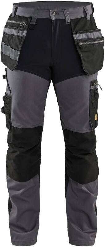 BLÅKLÄDER Trousers 15991860 Cotton, PL (Polyester) Mid Grey, Black Size 32L