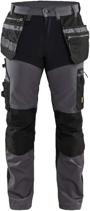 BLÅKLÄDER Trousers 15991860 Cotton, PL (Polyester) Mid Grey, Black Size 36L