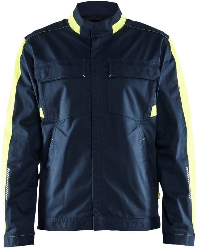 BLÅKLÄDER Jacket 44441832 Cotton, Elastolefin, PL (Polyester) Dark Navy Blue, Yellow Size L