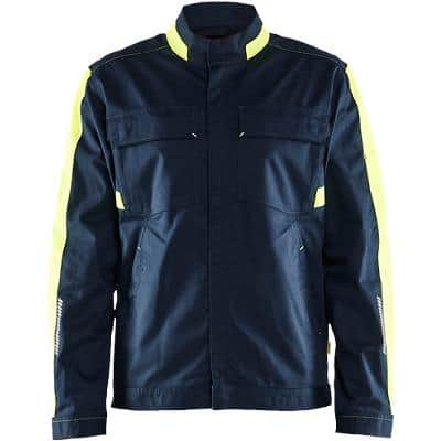BLÅKLÄDER Jacket 44441832 Cotton, Elastolefin, PL (Polyester) Dark Navy Blue, Yellow Size L