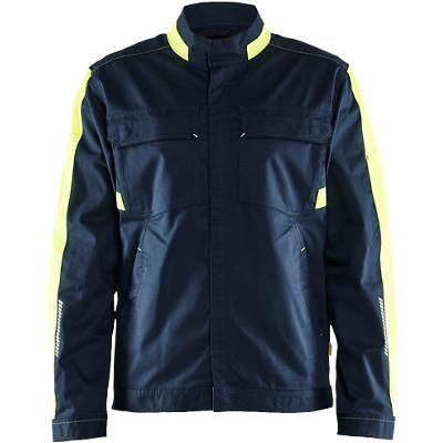 BLÅKLÄDER Jacket 44441832 Cotton, Elastolefin, PL (Polyester) Dark Navy Blue, Yellow Size XXXL