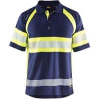 BLÅKLÄDER Polo Shirt 33381051 PL (Polyester) Navy Blue, Yellow Size XL