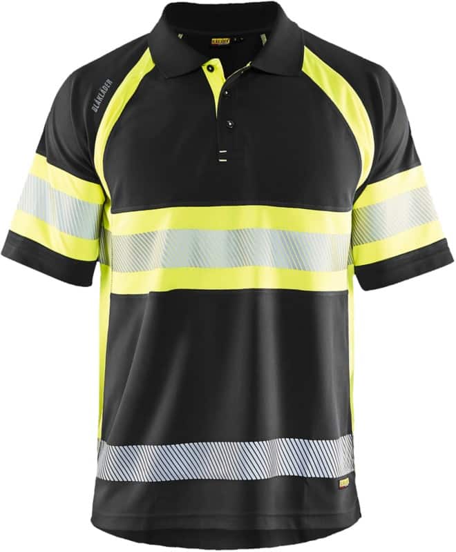 BLÅKLÄDER Polo Shirt 33381051 PL (Polyester) Black, Yellow Size L