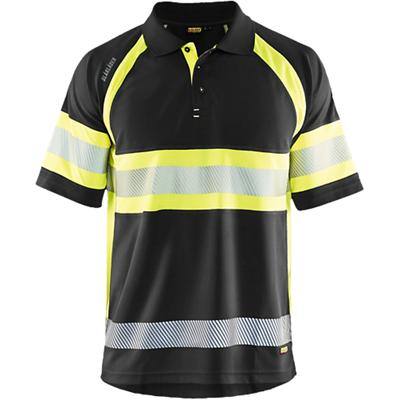 BLÅKLÄDER Polo Shirt 33381051 PL (Polyester) Black, Yellow Size XL