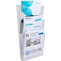 Exacompta Office Literature Display 74358D Portrait 3 compartments Transparent 23.8 x 17.5 x 50.4 cm Pack of 2